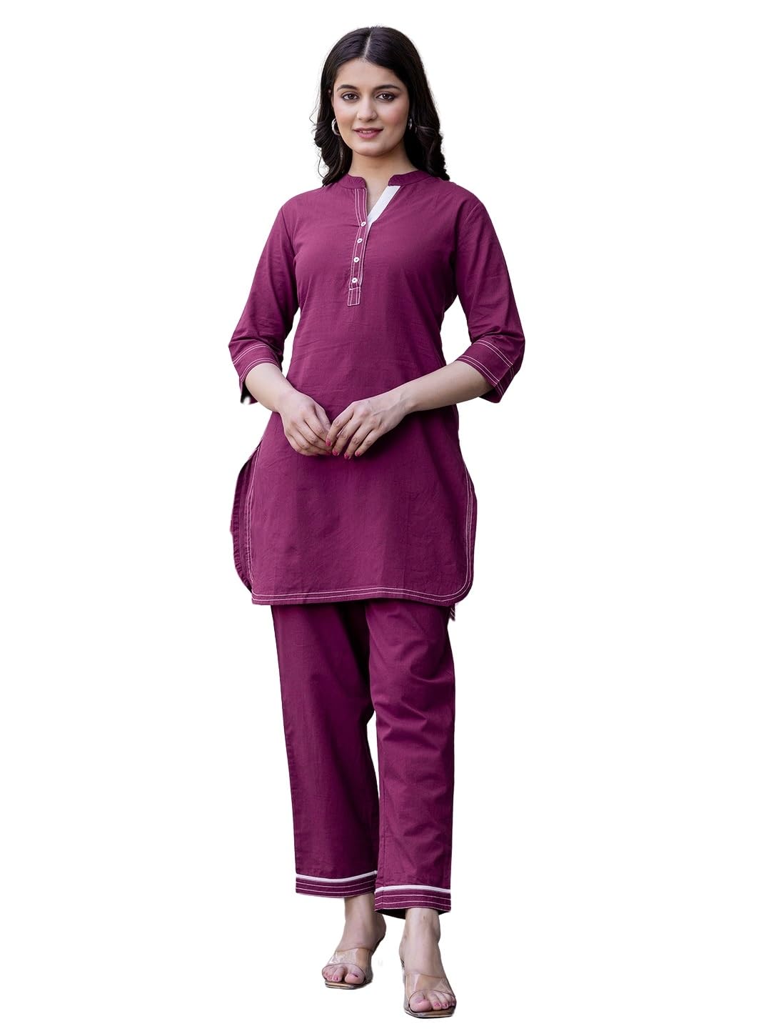 Women Pure Cotton Regular Solid Co-ord Set-image-26