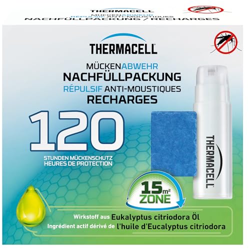 Thermacell Mückenabwehr Nachfüllpackung 120 Stunden Mückenschutz | 30 Wirkstoffplättchen & 10 Gaskartuschen Nachfüllpack für Thermacell Geräte