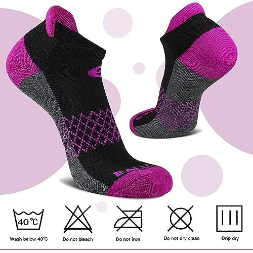 Image of eallco Womens Ankle Socks 6 Pairs Running Athletic Cushioned Sole Socks With Tab