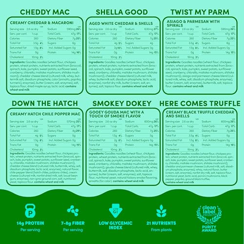 Image of GOODLES Mac & Cheese Assortment 6-Pack, 5.25-6oz - 14g Protein