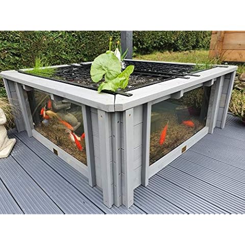 Clear View Garden Aquarium Lotus Gartenteich, quadratisch mit Fenstern Cover