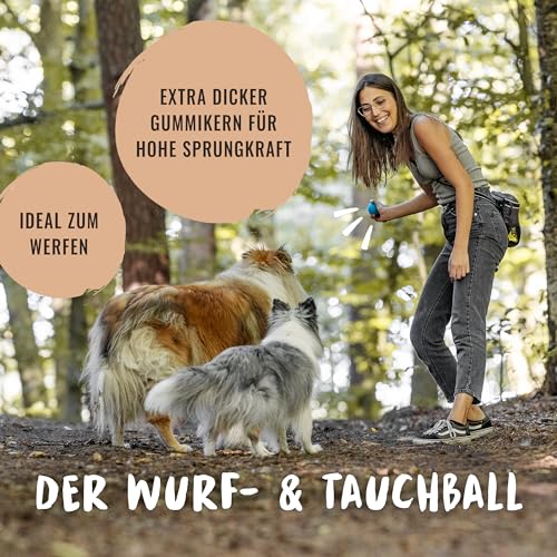 Rudelkönig Hundeball aus Naturkautschuk - Blauer Ball mit 6,5cm Ø - Nahezu unzerstörbares Hundespielzeug - Ball Hund