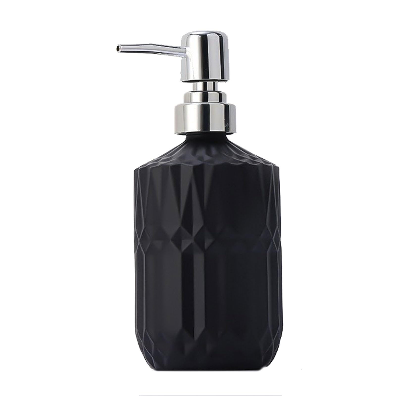 Kxaoxgrc Nero Glass Soap Lotion Dispenser Set, Glass Soap Dispenser 450Ml Push Type Multicolor For Dishwashing Liquid Lotion Shower Gel(,Nero)