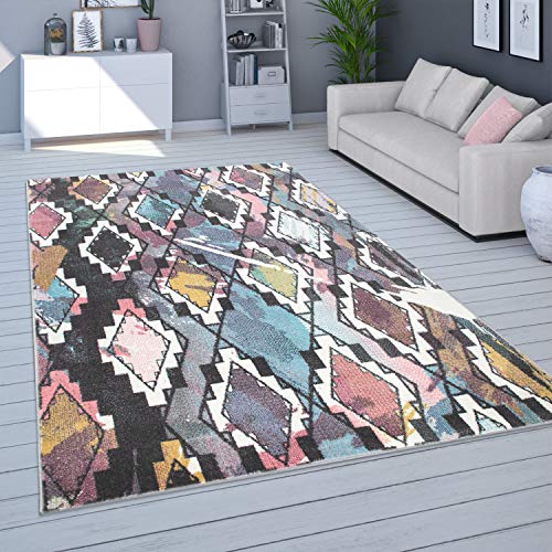 Alfombra Salón Pelo Corto Moderno En Colores Pastel, Distintos Colores Y Tamaños, tamaño:120x170 cm, Color:Multicolor 6