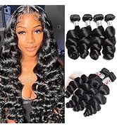Huarisi Human Hair Loose Wave 4 Bundles 14 16 18 20 inch 10A Unprocessed Virgin Brazilian Hair Lo...
