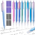OT-NVWOZR Retractable Fountain Pen, 8PCS Refillable Writech Pens with 20pc Erasable Ink Sacs, 0.38mm Fine Nib Smooth Writing No Leaking Stationery for Painting School Office Home