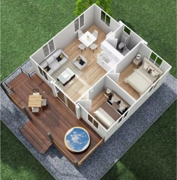 Prefab Modular Tiny Home with Solar Panel & Water System – 20ft/40ft Expandable Container House, Fully Equipped Kitchen & Bathroom, Portable and Sustainable Living for Adults - Image 6