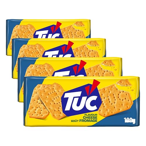 TUC Sabor Queso Galletas Saladas Crujientes, 100g, 100 gramo, 1 (Paquete de 4)