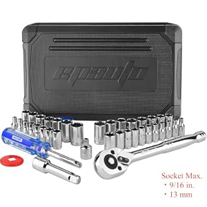 EPAuto 40 Pieces 1/4-Inch & 3/8-Inch Drive Socket Set, 72 Tooth Ratchet — photo 2 of 6