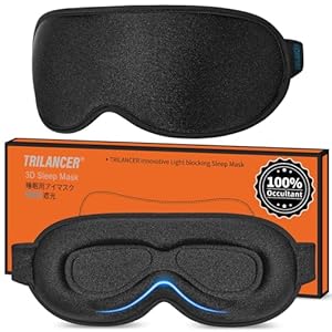 Masque de Nuit Innovant 2024, Trilancer Bandeau de Sommeil les yeux, Cache-œil Dormir,Masque de Sommeil, Voyage Avion Méditation Siestes, Accessoires pour Hommes et Femmes, Bloque la Lumière (Noir)