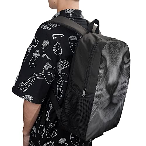 Sac à dos imprimé 3D chat cartable scolaire mixte grand format 17 pouces