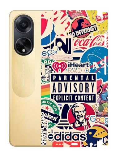 Image of AtOdds - Oppo F23 (5G) Mobile Back Skin Sticker - Lamination - Rear Screen Guard Protector Film Wrap (Coverage - Back+Camera+Sides) (Design - Explicit Graffiti)