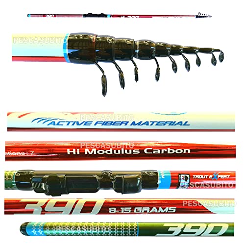 Pescasubito.com . Canna Pesca Trota Lago in Carbonio Alto Modulo Azione 8/15Gr Bombarda Recupero