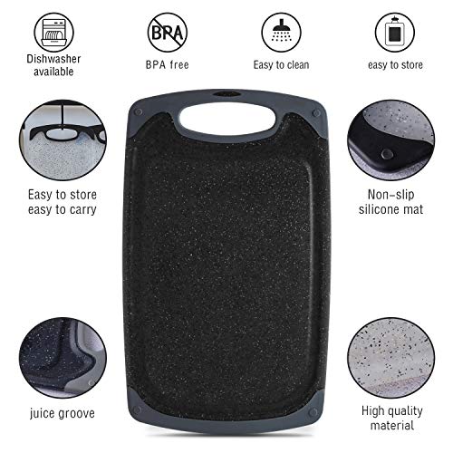 image for MIUGO Cutting Board Set for Kitchen, BPA-free, Non-porous Juice Groove