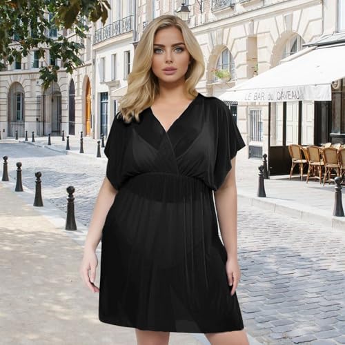 Col en V profond robe de plage grande taille sexy pour l'été - 2
