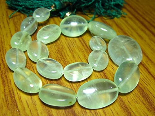 Prehnite lisse perforée contre les fils cassés pour colliers et bracelets robustes