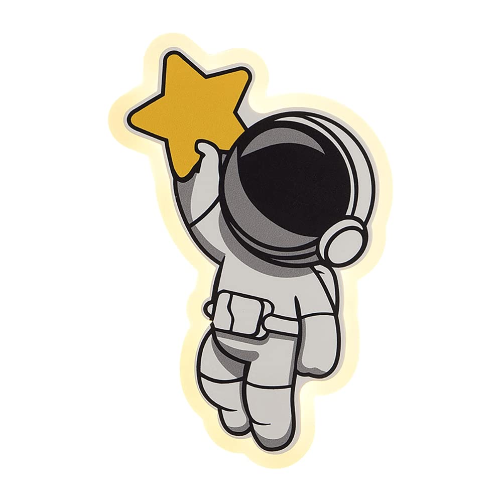 Aplique de astronauta LED regulable blanco para habitación infantil