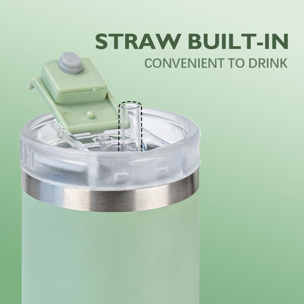 TYESO Vacuum Insulated Tumbler Water Bottle Cold Insulation Stainless Steel Bottle Straw Handle Mug Double Wall Wide Mouth (ROSE RED, 30 oz) - Image 6