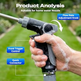 Turn Any Hose into a High Pressure Water Cleaning Jet, 2026 New Heavy Duty Garden Hose Nozzle, Multi Function Lawn & Garden Watering Sprayer, Spray Nozzles for Cleaning Yard Pets Car (C)