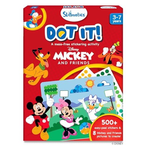 Image of Skillmatics Dot It Sticker Art - Disney Mickey & Friends, Mess-Free Fun for Kids, 500+ Stickers, Craft Kits, DIY Scrapbooking Activity, Travel Toys, Gifts for Boys & Girls Ages 3, 4, 5, 6, 7