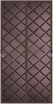 Magnetic Thermal Insulated Door Curtain Fits Door 29x82 inches Oxford Cloth Strong Magnets Winter Door Cover, Thicken Cotton Door Blanket for Doors Made of Various Material,Brown