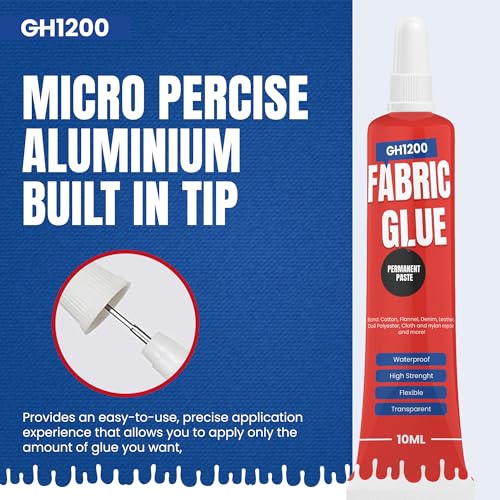 Gh1200 PARENT FABRIC Glue Permanent (10 Ml X 8), Fabric Glue For Clothing Permanent Washable For Rhinestones, Patches thumb #2