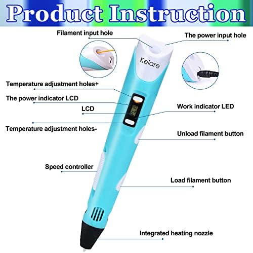 3D Pen for Kids Upgrade 3D Printing Pen Stylo 3D Doodler Pen 3D Drawing Pen 3D Printer Pen Creative 3D Writing Pen Fun Toys Gift for Kids Include 12 Colors PLA Filament Refills with Charger (Purple) 5 51EVL36bUtL. AC