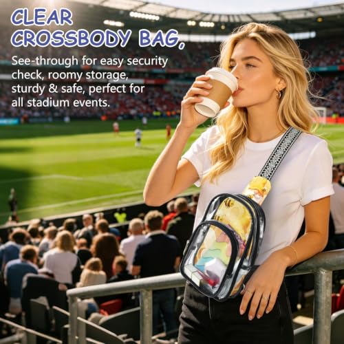Bolso transparente linqin para control de seguridad con correa cómoda ajustable 6