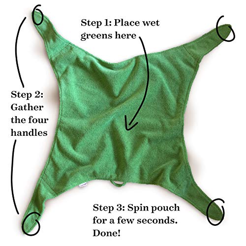 Salad Sling By Mirloco, Lettuce Dryer Towel With Waterproof Liner, Dry Greens In Seconds, Great Alternative To Salad Spinner #TOP2