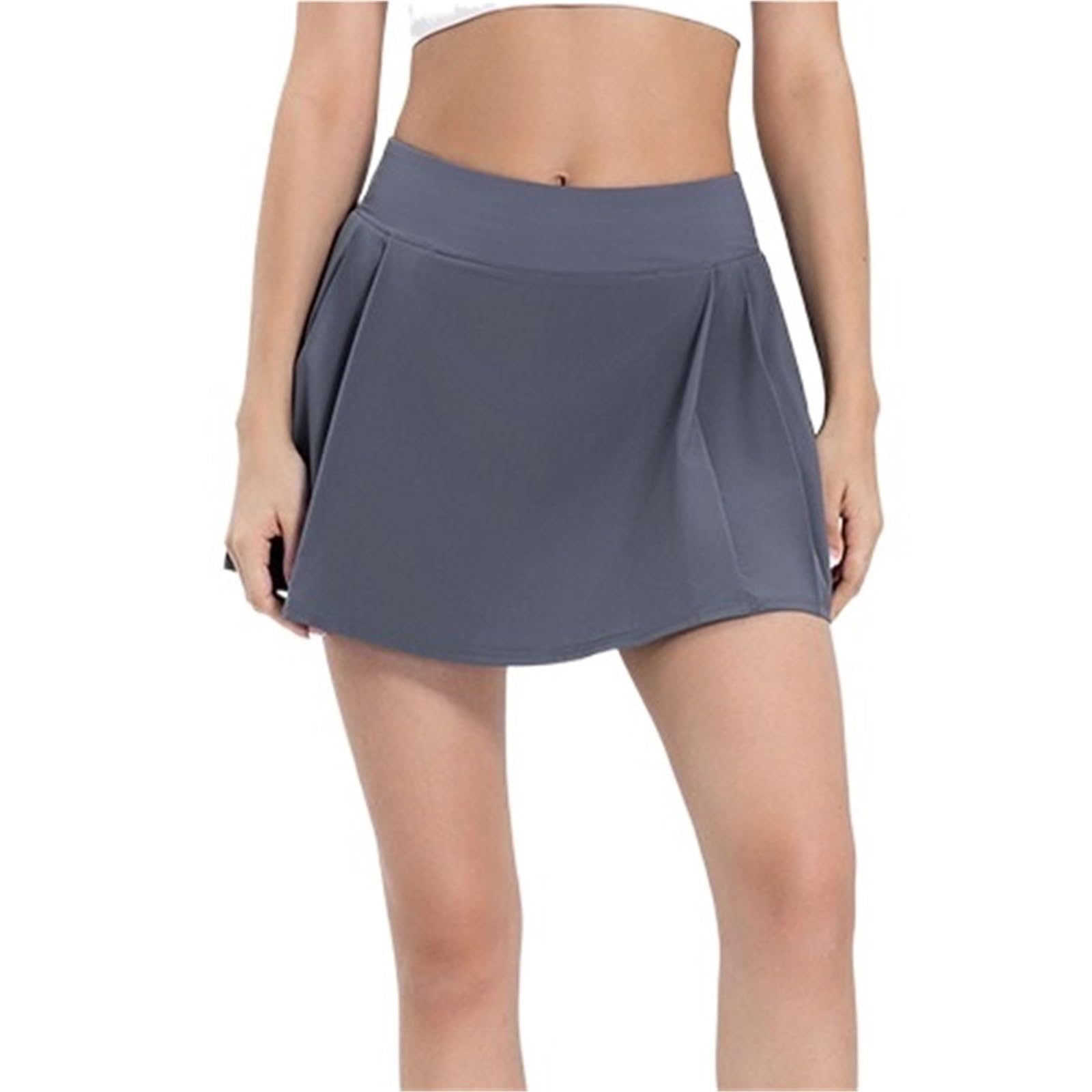 Jupe de tennis avec short de yoga plissé gris taille 10 pour femme