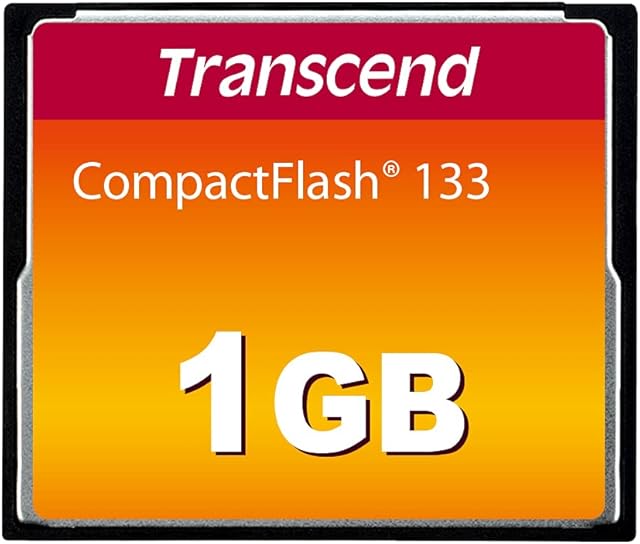 Transcend 1GB CompactFlash 133 Memory Card (CF Card) Up to 50/20 MB/s, Supports Ultra DMA transfer mode 4 with MLC NAND Flash ideal for entry-level DSLRs TS1GCF133
