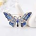 QLUYCKW Crystal Butterfly Brooch Pin for Women Dainty Fashion Colorful Rhinestone Butterfly Insect Brooches Dress Suit Accessories Party Decoration Charm Jewelry (Blue)