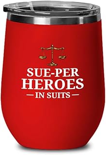 Lawyer Red Edition Wine Tumbler 12oz - heroes in suits - Graduation Court Law Firm Judge Case Attorney