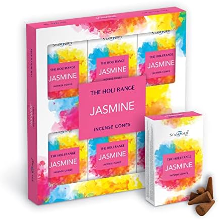 Stamford Incense Cones - 6 Gift Pack Fragrance | Exclusive Holi Range Collection | Total 90 Long Burning Hand Rolled Joss Aroma Dhoop Cone | For Meditation Aromatherapy Yoga Relaxation (Assorted)