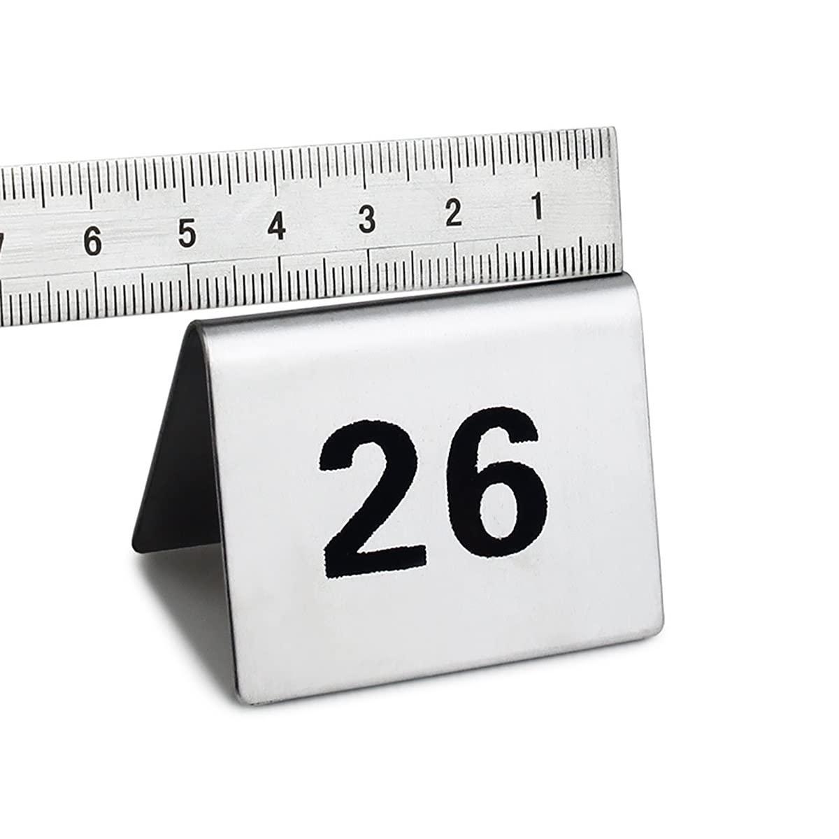 Cartellini numerati per tavoli, Stainless Steel Double Sided Stackable Table Numbers Place Cards 5x4cm Pack of 25/50/100 PCS(1 to 50)
