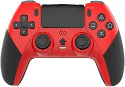 Controle de jogo sem fio para PS4/PC/Android/iOS, gamepad Bluetooth com Turbo, vibração dupla, movimento de 6 eixos, programação macro, bateria de longa duração, compatível com jogos PS4 no PS5