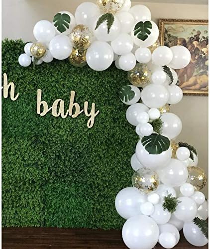 Soonlyn White Balloon Garland Kit 12 Inch 100 Pcs, Confetti Balloon Arch Kits for Wedding Baby Shower Bridal Shower Birthday Party