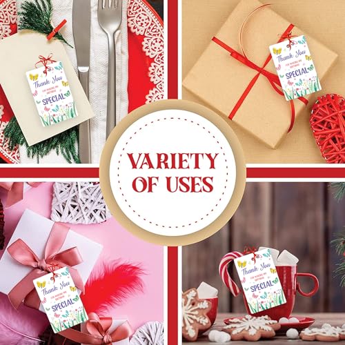 Image of Party Propz Thank You Tags For Return Gift - (21 Pcs) Butterfly Theme Embossed Printing Thank You Cards For Return Gifts (Cardstock),Tags with Ribbon, Birthday Gifts