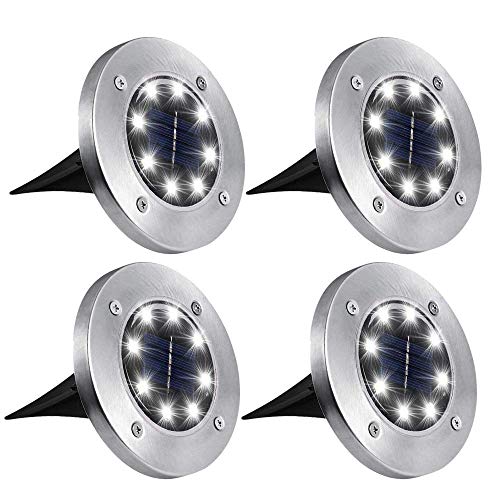 ZGWJ Solar Ground Lights,4 Pack Waterproof Solar Garden Lights, Upgraded Outdoor Garden Waterproof Bright in-Ground Lights, Landscape Lights for Pathway,Yard,Deck,Lawn,Patio,Walkway White ZGWJ Solar Ground Lights,4 Pack Waterproof Solar Garden Lights, Upgraded Outdoor Garden Waterproof Bright in-Ground Lights, Landscape Lights for Pathway,Yard,Deck,Lawn,Patio,Walkway White