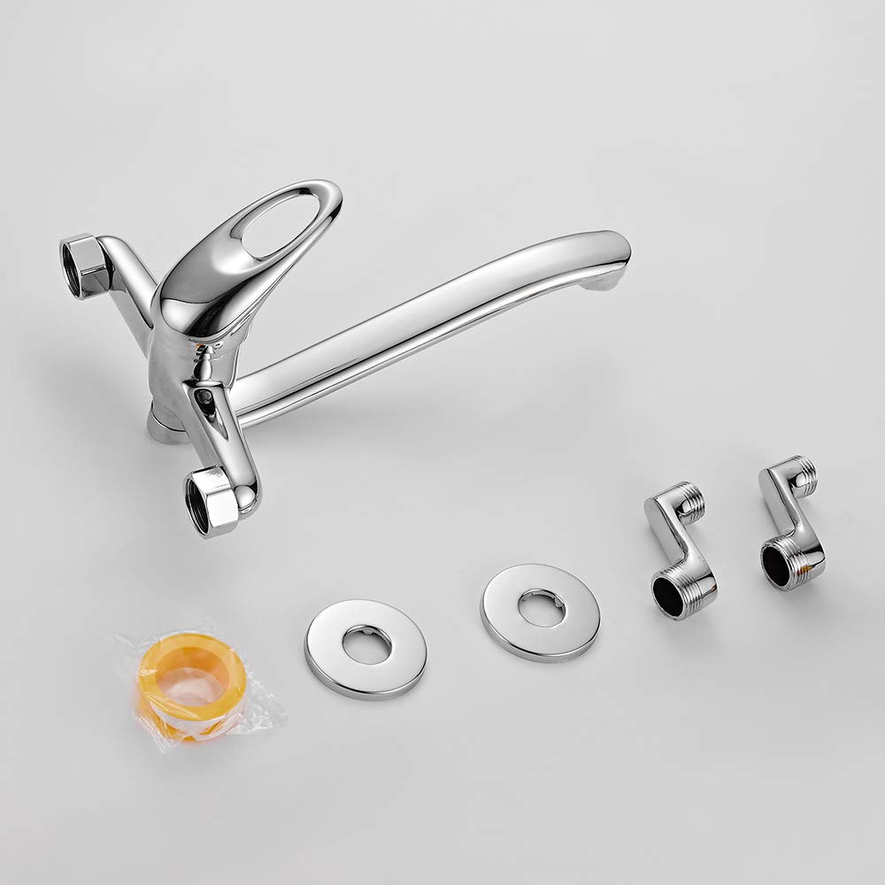 Amazon | everso キッチン蛇口 壁付き 混合水栓 シングルレバー 浴室