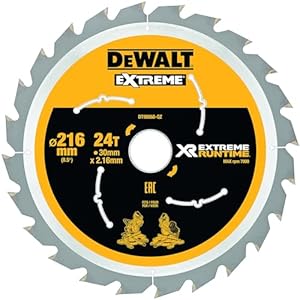 DeWalt DT99568-QZ - Hojas para Sierra Circular Estacionaria XR EXTREME RUNTIME 216mm x 30mm 24D