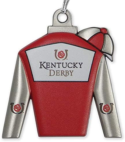 Indiana Metal Craft Kentucky Derby Jockey Silks Pewter Ornament – Full Color Gallery Print, Vintage Christmas Decoration, Made in USA