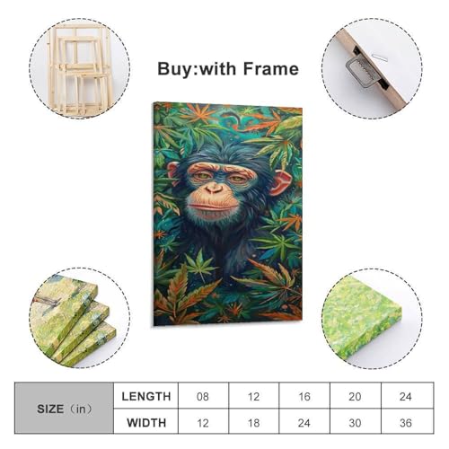 Décoration murale singe toile décorative maison et affiche animalière - 3