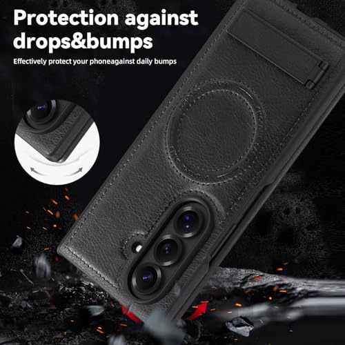 Image of Lunivop for Samsung Galaxy Z Fold 7 Case PU Leather Black