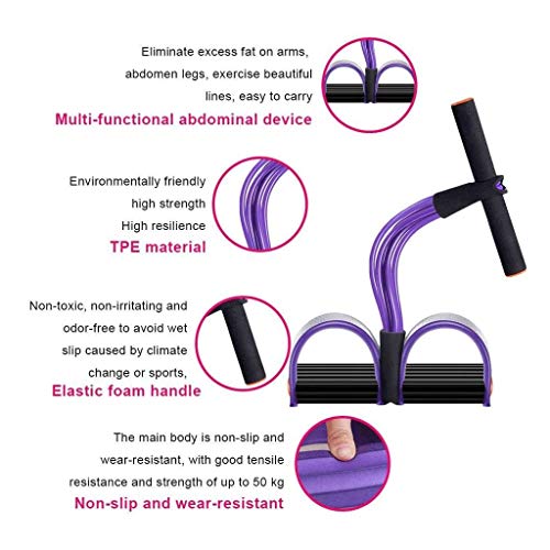 Cuerda elástica con pedal para fitness y tonificación miniatura 7