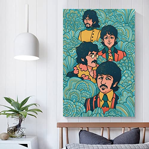 LORGL Poster décoratif sur toile The Beatles – Pour chambre à coucher – 50 x 75 cm - Les Beatles, Paul McCartney, John Lennon, RIngo Starr, George Harrison LORGL Poster décoratif sur toile The Beatles - Pour chambre à coucher - 50 x 75 cm – Image 6