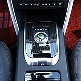 YUECHI Carobon Fiber Style ABS Plastic Car Interior Gear Shift Cover Trim Sticker for Land Rover Discovery Sport 2015-2019 Auto Accessories