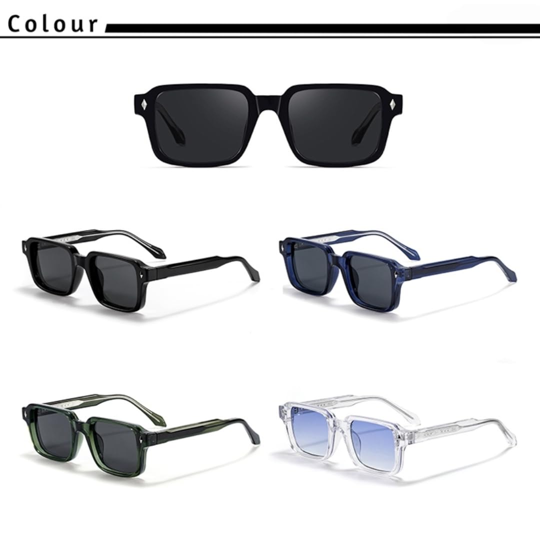 Gafas de sol cuadradas estilo vintage retro para hombre con patillas elegantes, gafas de sol para mujer para exteriores, viajes y fiestas, protección UV400.