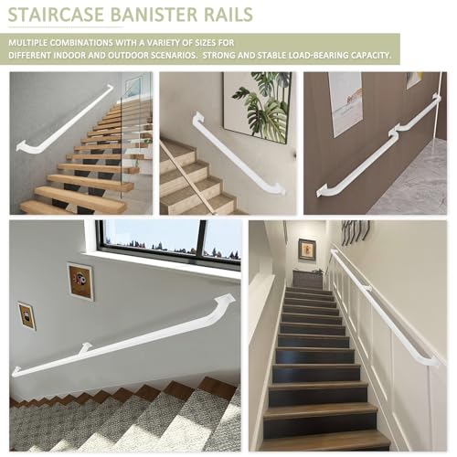 Balustres de sécurité pour bar et loft en métal blanc ajustable de 1m à 6m - 6