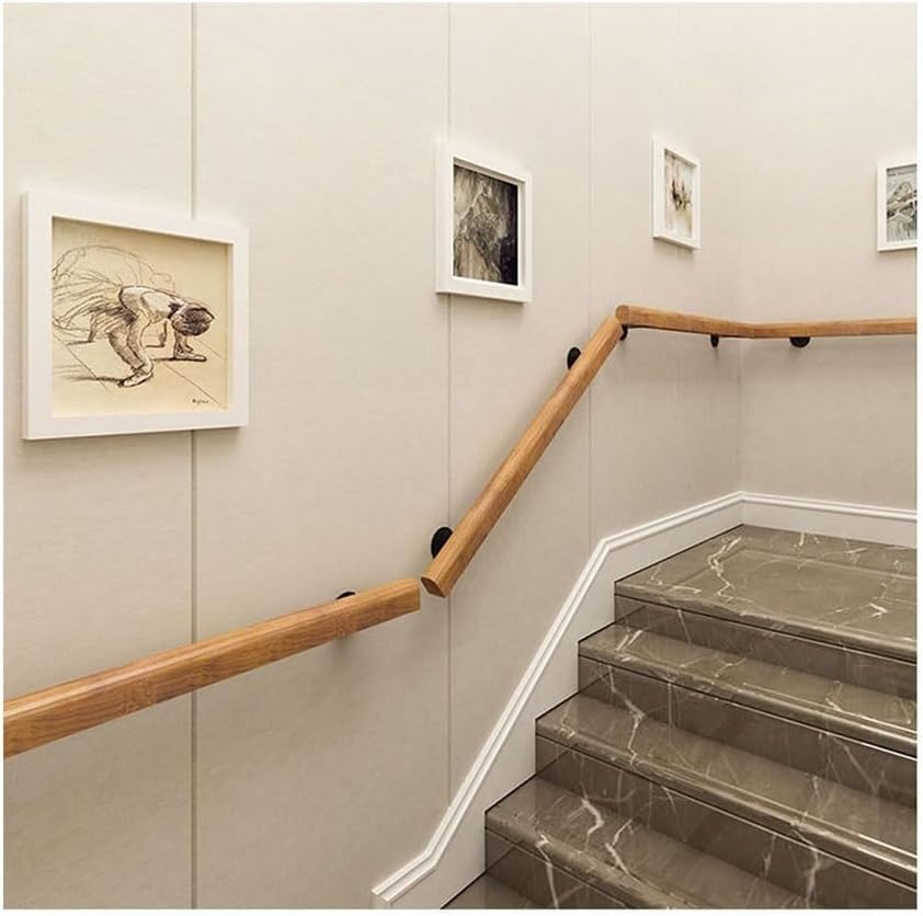 Main courante en bois robuste escalier intérieur antidérapante